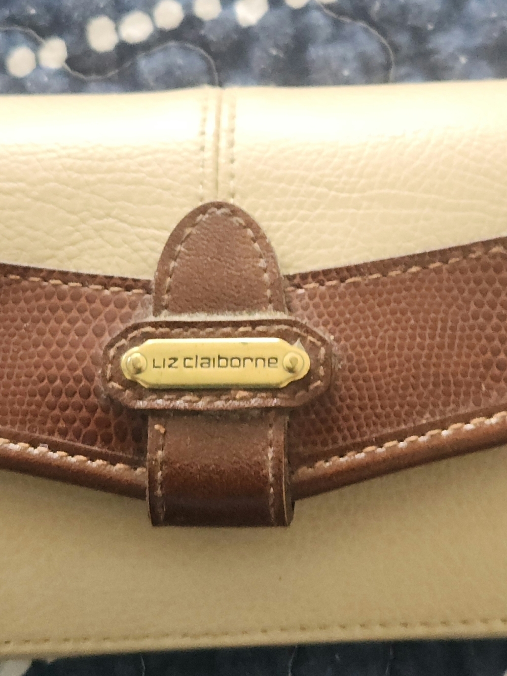 Liz Claiborne Two-Tone Brown and Cream Women's Satchel